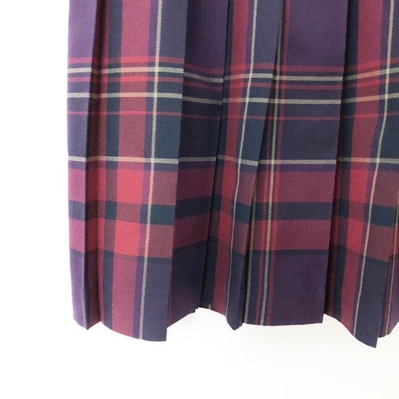 Vintage 100% Wool Plaid Tartan Midi Skirt Kilt USA - Picture 5 of 7